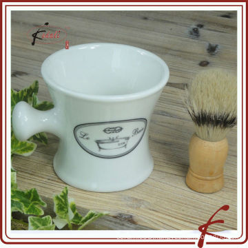 White Glaze Decal Ceramic shaving brush stand